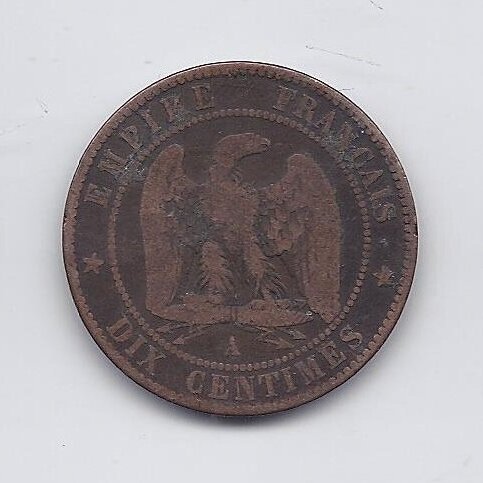 PRANCŪZIJA 10 CENTIMES 1854 A KM # 771.1 F
