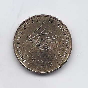 EQUATORIAL GUINEA 5 FRANCS 1985 KM # 62 AU 1