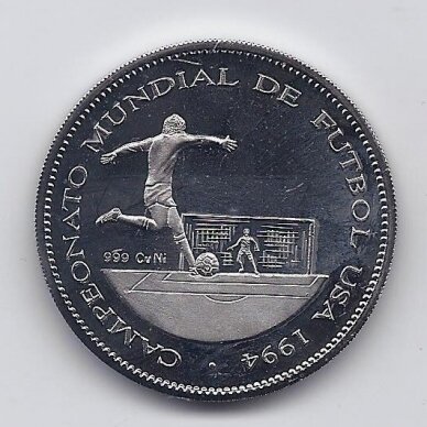 PUSIAUJO GVINĖJA 1000 FRANCS 1993 KM # 131 PROOF Futbolas