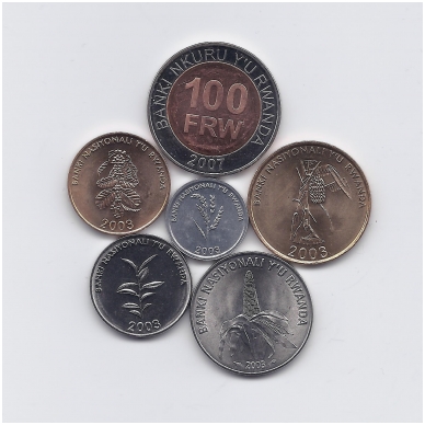 RWANDA 2003 - 2007  SIX COINS SET