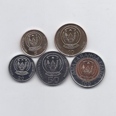 RUANDA 2007 - 2011 m. 5 monetų rinkinys 1