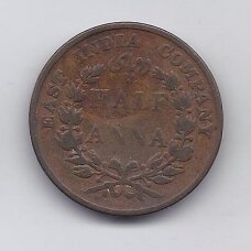 EAST INDIA COMPANY 1/2 ANNA 1835 KM # 447 F EAST INDIA COMPANY 1/2 ANNA 1835 KM # 447 F
