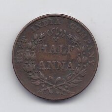 EAST INDIA COMPANY 1/2 ANNA 1835 KM # 447 VF EAST INDIA COMPANY 1/2 ANNA 1835 KM # 447 VF