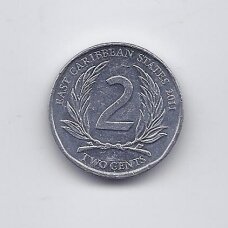 EAST CARIBBEAN STATES 2 CENTS 2011 KM # 35 XF