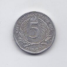 EAST CARIBBEAN STATES 5 CENTS 2004 KM # 36 VF