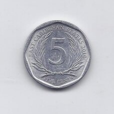 EAST CARIBBEAN STATES 5 CENTS 2010 KM # 36 XF