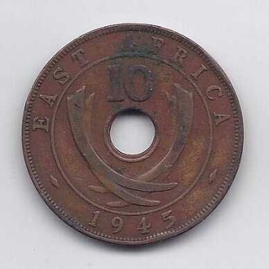 RYTŲ AFRIKA 10 CENTS 1945 SA KM # 26 F