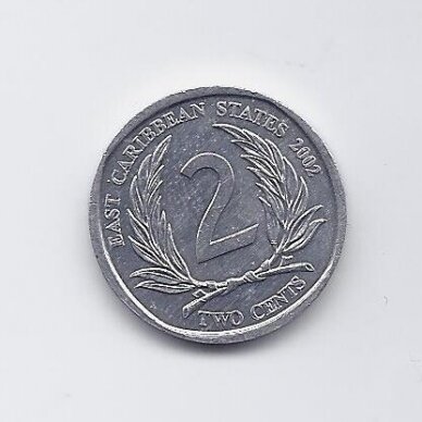 EAST CARIBBEAN STATES 2 CENTS 2002 KM # 35 XF