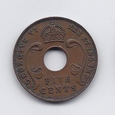 RYTŲ AFRIKA 5 CENTS 1941 I KM # 25 VF 1