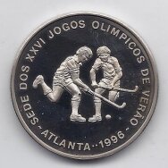 SAN TOMĖ IR PRINSIPĖ 1000 DOBRAS 1993 KM # 60 PROOF Atlantos Olimpiada 1996 - Žolės riedulys