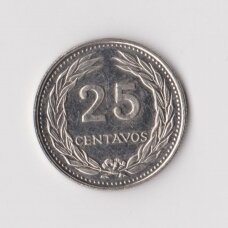 SALVADORAS 25 CENTAVOS 1977 KM # 139 XF
