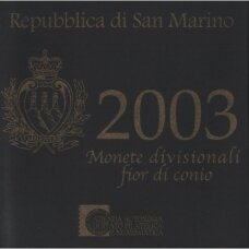 SAN MARINAS 2003 m. euro monetų rinkinys su 5 eurų sidabrine moneta