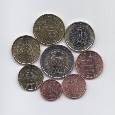 SAN MARINAS 2005 m. pilnas euro monetų rinkinys