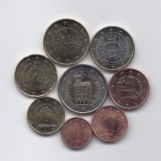 SAN MARINAS 2007 m. pilnas euro monetų rinkinys