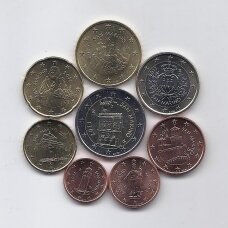 SAN MARINAS 2011 m. pilnas euro monetų rinkinys