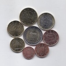 SAN MARINAS 2012 m. pilnas euro monetų rinkinys