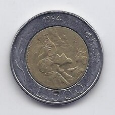SAN MARINAS 500 LIRE 1994 KM # 314 VF Donna Felicissima SAN MARINAS 500 LIRE 1994 KM # 314 VF Donna Felicissima