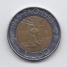 SAN MARINAS 500 LIRE 1995 KM # 330 VF FAO SAN MARINAS 500 LIRE 1995 KM # 330 VF FAO