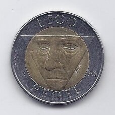 SAN MARINAS 500 LIRE 1996 KM # 357 VF Friedrich Hegel SAN MARINAS 500 LIRE 1996 KM # 357 VF Friedrich Hegel