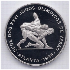 SAN TOMĖ IR PRINSIPĖ 1000 DOBRAS 1993 KM # 54 PROOF Atlantos Olimpiada 1996 - Imtynės
