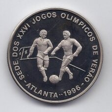 SAO TOME AND PRINCIPE 1000 DOBRAS 1993 KM # 55 PROOF Atlanta Olympics 1996 - Football