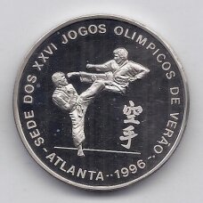 SAO TOME AND PRINCIPE 1000 DOBRAS 1993 KM # 58 PROOF Atlanta Olympics 1996 - Karate