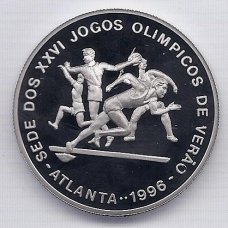 SAO TOME AND PRINCIPE 1000 DOBRAS 1993 KM # 61 PROOF Atlanta Olympics 1996 - Track and Field