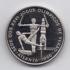 SAO TOME AND PRINCIPE 1000 DOBRAS 1993 KM # 64 PROOF Atlanta Olympics 1996 - Gymnastics