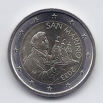 SAN MARINAS 2 EURO 2023 KM # 562 UNC