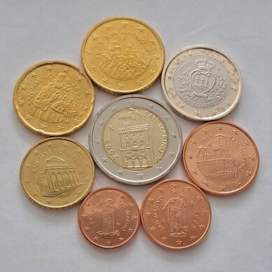 SAN MARINAS 2005 m. pilnas euro monetų rinkinys 2