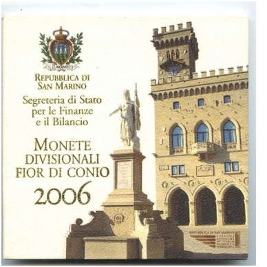 San Marinas 2006 m. euro monetų rinkinys su 5 eurų sidabrine Melchiorre Delfico moneta