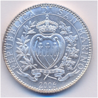 San Marinas 2006 m. euro monetų rinkinys su 5 eurų sidabrine Melchiorre Delfico moneta 3