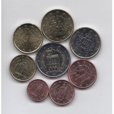 SAN MARINAS 2010 m. pilnas euro monetų rinkinys