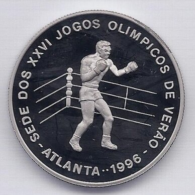 SAO TOME AND PRINCIPE 1000 DOBRAS 1993 KM # 56 PROOF Atlanta Olympics 1996 - Boxing