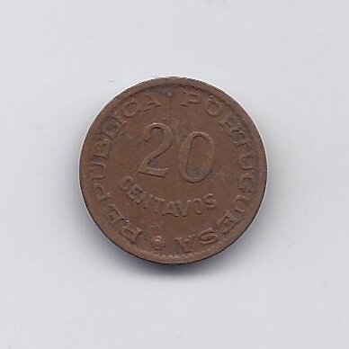 SAN TOMĖ IR PRINSIPĖ 20 CENTAVOS 1962 KM # 16.1 VF