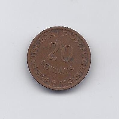 SAN TOMĖ IR PRINSIPĖ 20 CENTAVOS 1962 KM # 16.1 VF