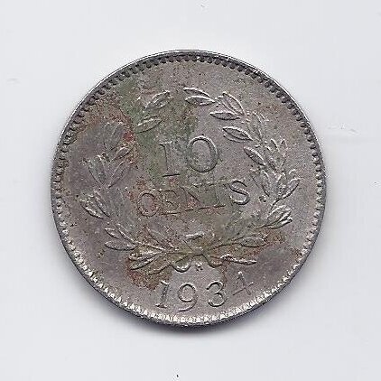 SARAWAK 10 CENTS 1934 KM # 16 F