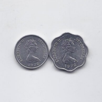 SEIŠELIAI 1972 m. dviejų monetų FAO rinkinys 1