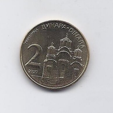 SERBIA 2 DINARA 2020 KM # 55 UNC