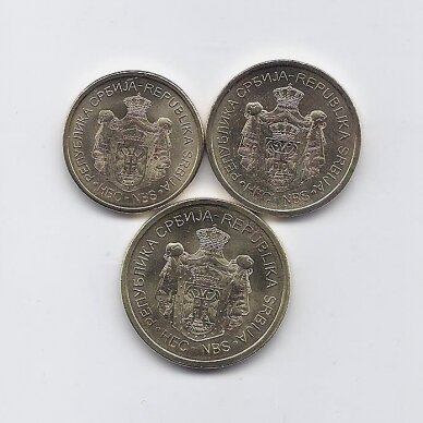 SERBIJA 2020 m. 3 monetų rinkinys 1