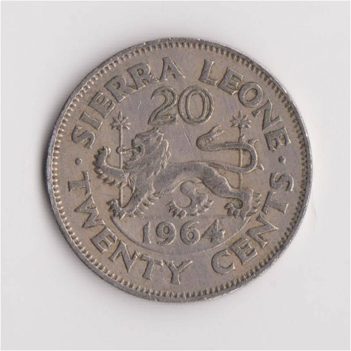 SIERRA LEONE 20 CENTS 1964 KM # 20 VF
