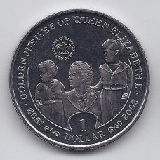 SIERA LEONĖ 1 DOLLAR 2002 KM # 269 UNC Elžbietos II auksinis jubiliejus