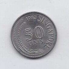 SINGAPORE 50 CENTS 1982 KM # 5 VF