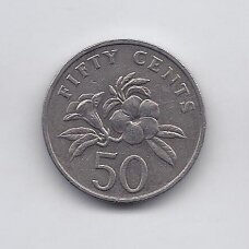 SINGAPORE 50 CENTS 1990 KM # 53 VF