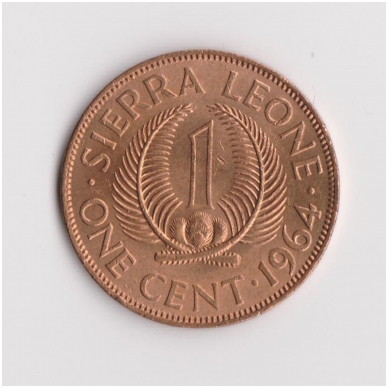 SIERRA LEONE 1 CENT 1964 KM # 17 XF