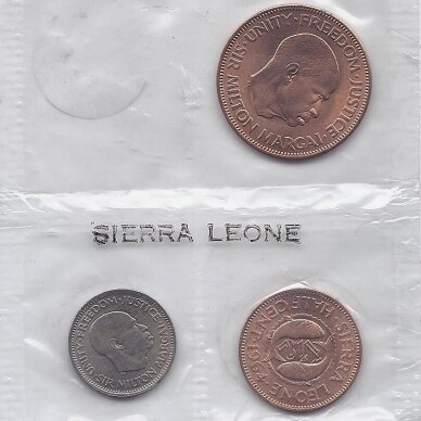 SIERRA LEONE 1964 m. 3 monetų rinkinys