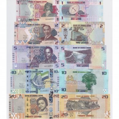 SIERA LEONĖ 2022 m. 5 banknotų rinkinys
