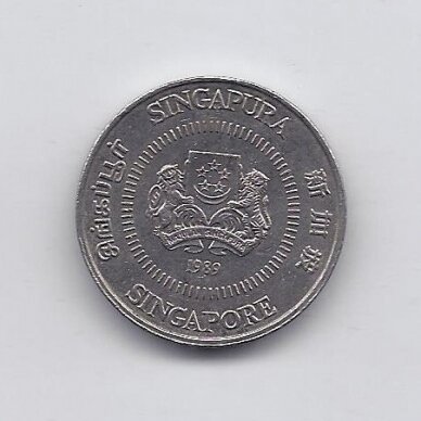 SINGAPŪRAS 50 CENTS 1989 KM # 53 VF 1