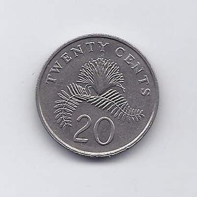 SINGAPŪRAS 20 CENTS 1991 KM # 52 VF