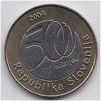 SLOVĖNIJA 500 TOLARJEV 2004 KM # 57 AU